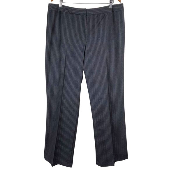 LAFAYETTE 148 100% Wool Wide Leg Dress Pant Size 16 High Rise Straight Gray EUC - Picture 1 of 14